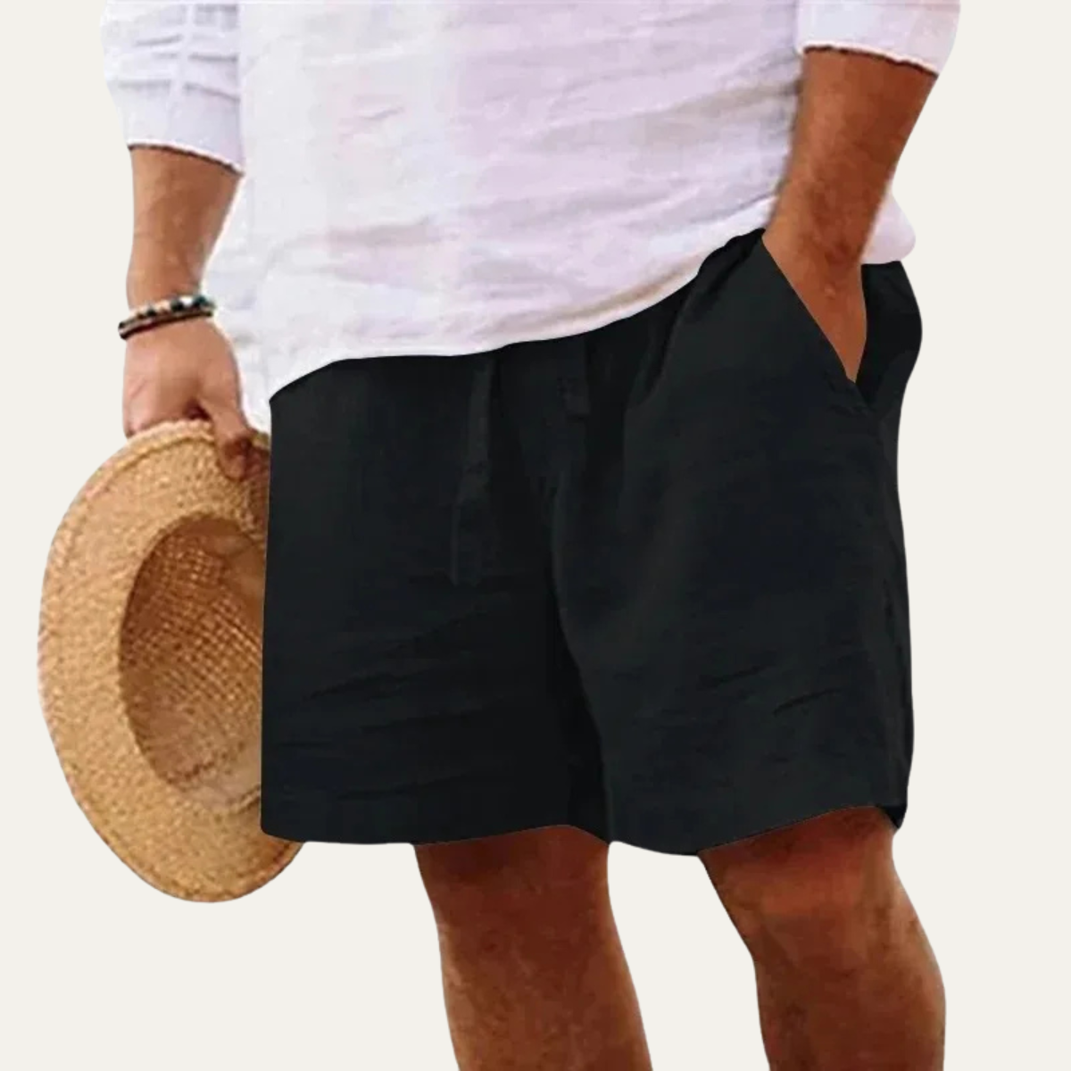 The Viterbo Men’s Elastic Waist Lightweight Linen Shorts