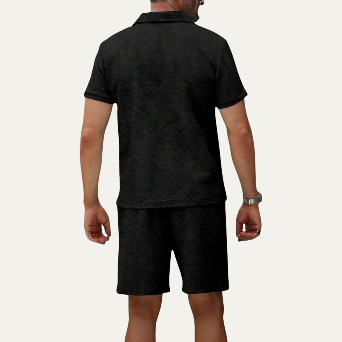 The Falkirk Men’s Trendy Short Sleeve Polo Shirt and Shorts Summer Set