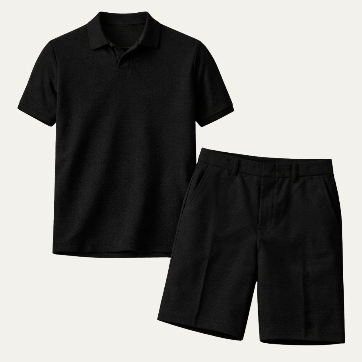 The Falkirk Men’s Trendy Short Sleeve Polo Shirt and Shorts Summer Set