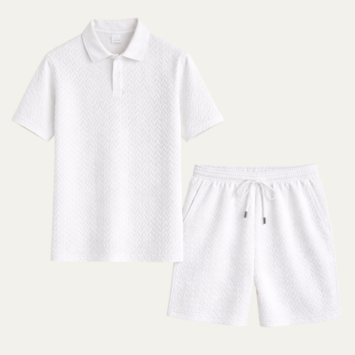 The Gloucester Men’s Jacquard Polo Shirt & Shorts Summer Set