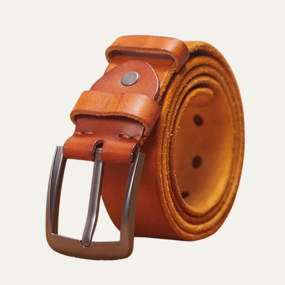 Men’s Genuine Leather Belt with Pin Buckle