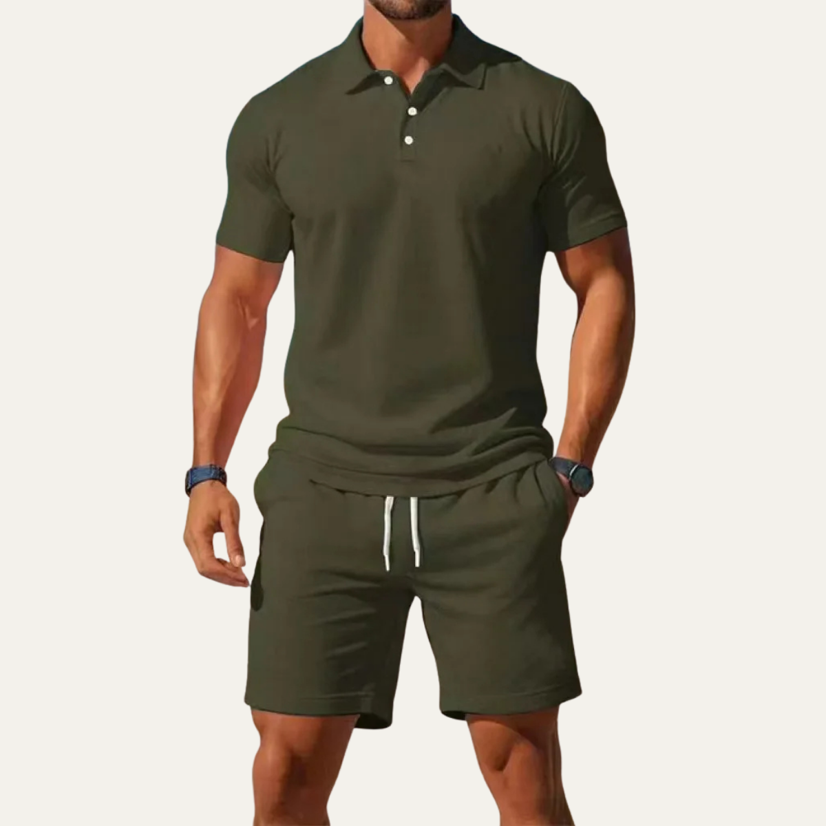 The Dunrobin Men’s Lightweight Summer Set - Polo Shirt & Shorts