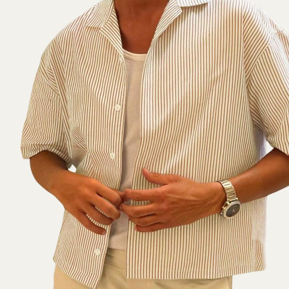 The Portree Men’s Lightweight Striped Button Up Shirt