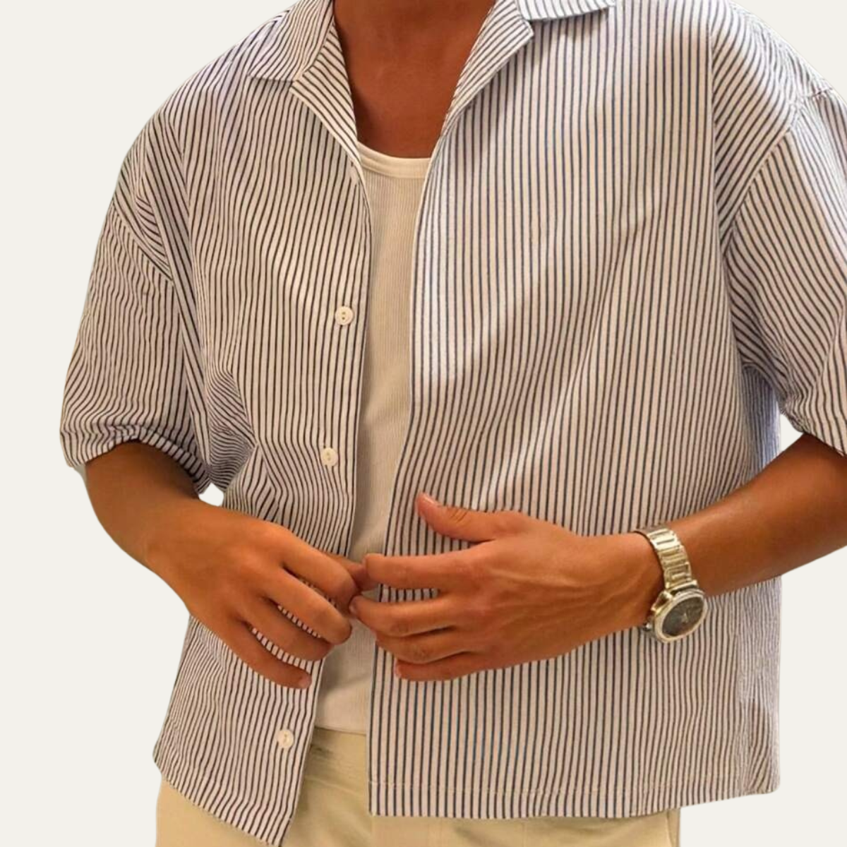 The Portree Men’s Lightweight Striped Button Up Shirt