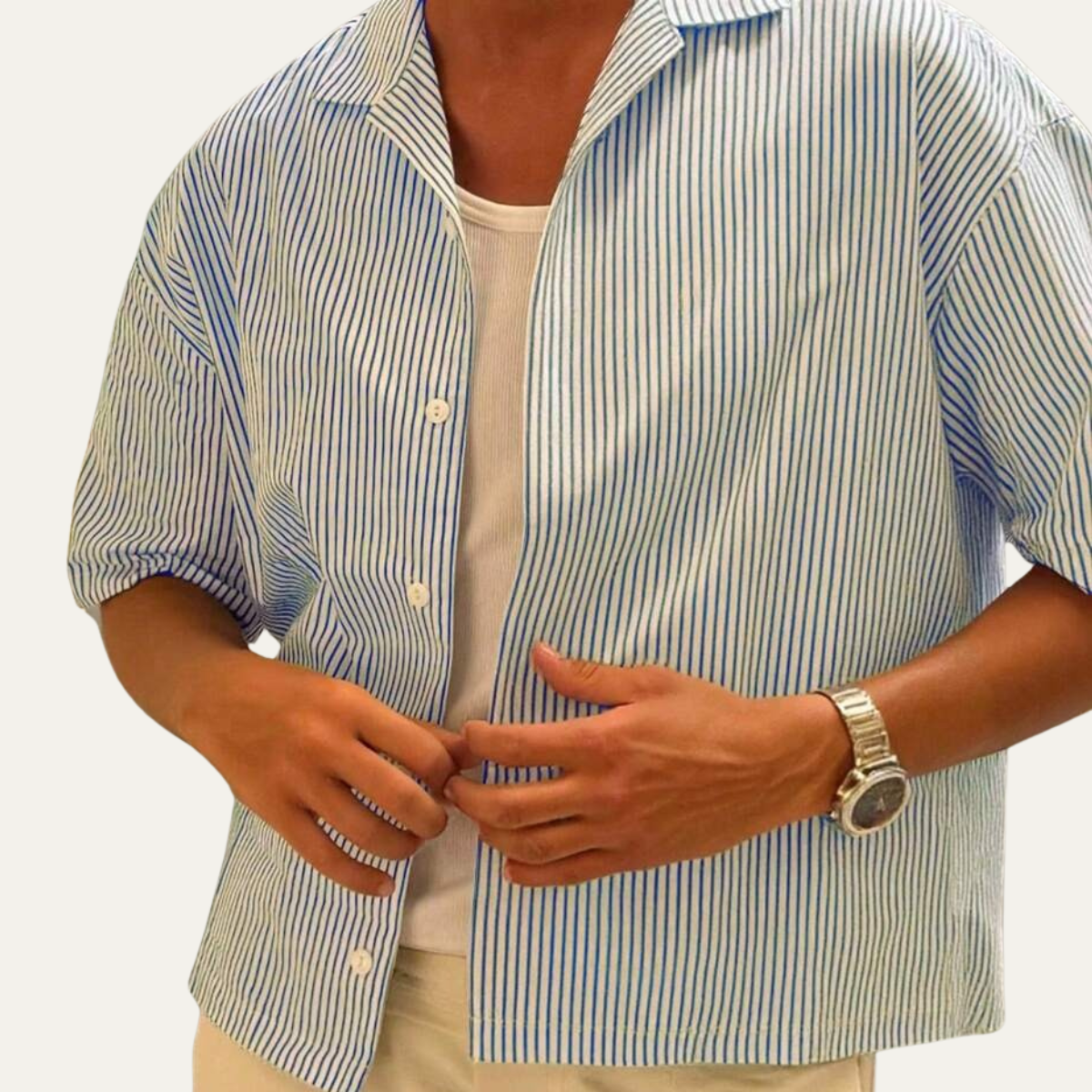 The Portree Men’s Lightweight Striped Button Up Shirt