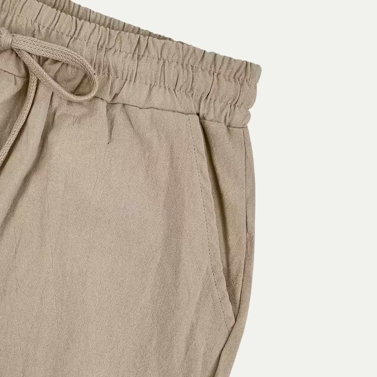 The Circular Quay Men’s Casual Trousers Elastic Waist Loose Fit Linen Trousers