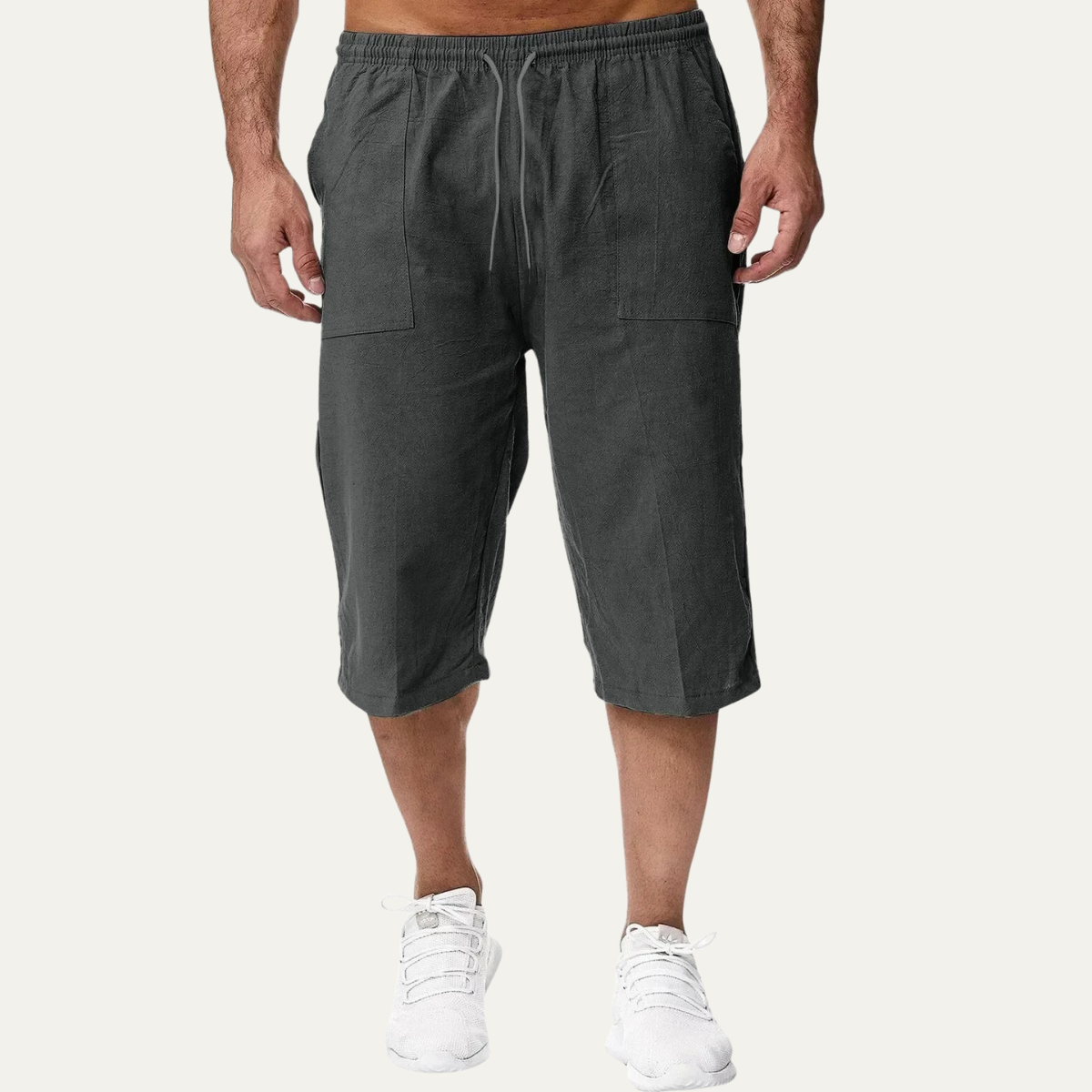 The Ischia Men’s 3/4 Elastic Waist Trendy Drawstring Shorts
