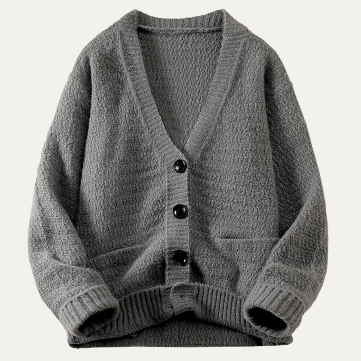 Men's V Neck Knit Button Up Cardigan