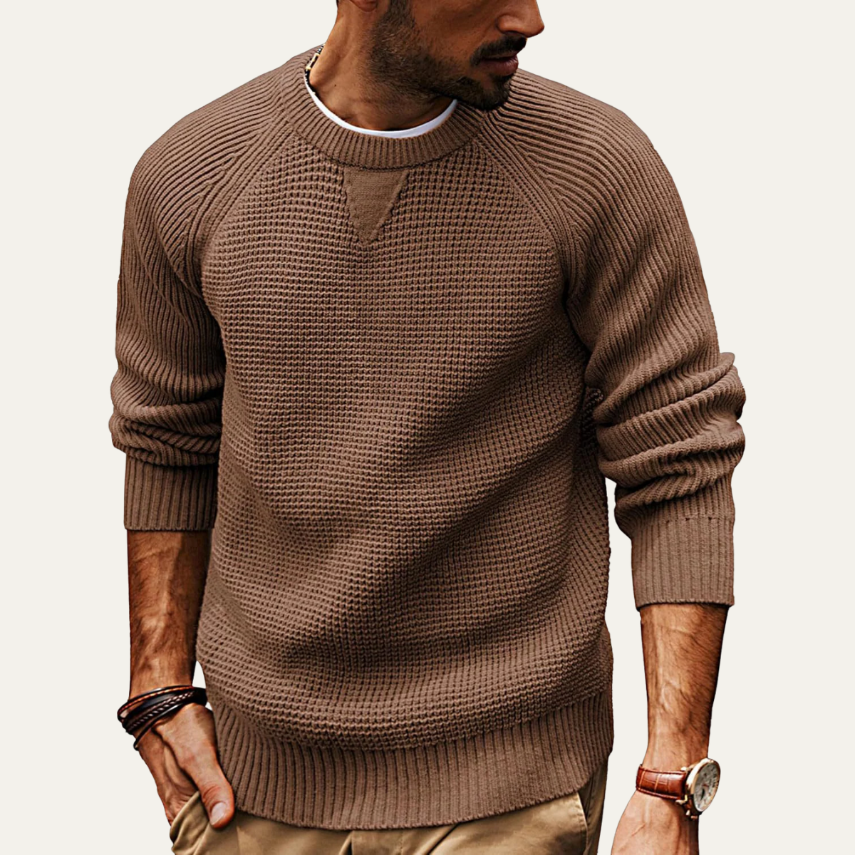 Men's Comfortable Knitted Cotton Jumper
