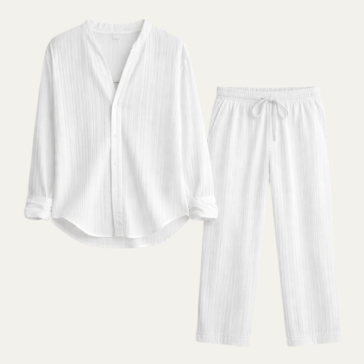 The Paris Men's Casual Summer Set - Long Sleeve Shirt and Trousers