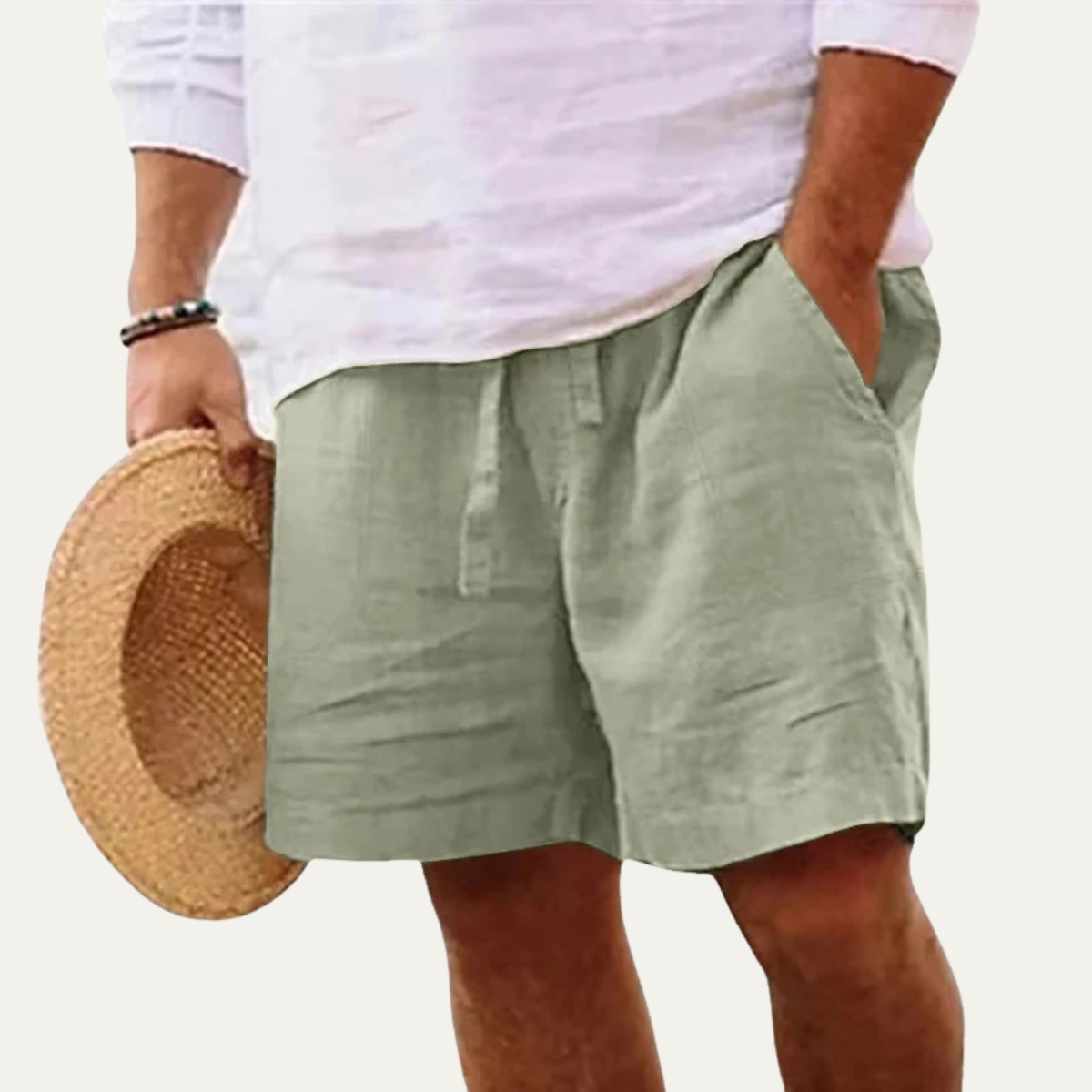 The Bolsena Men’s Breathable Elastic Lightweight Linen Shorts