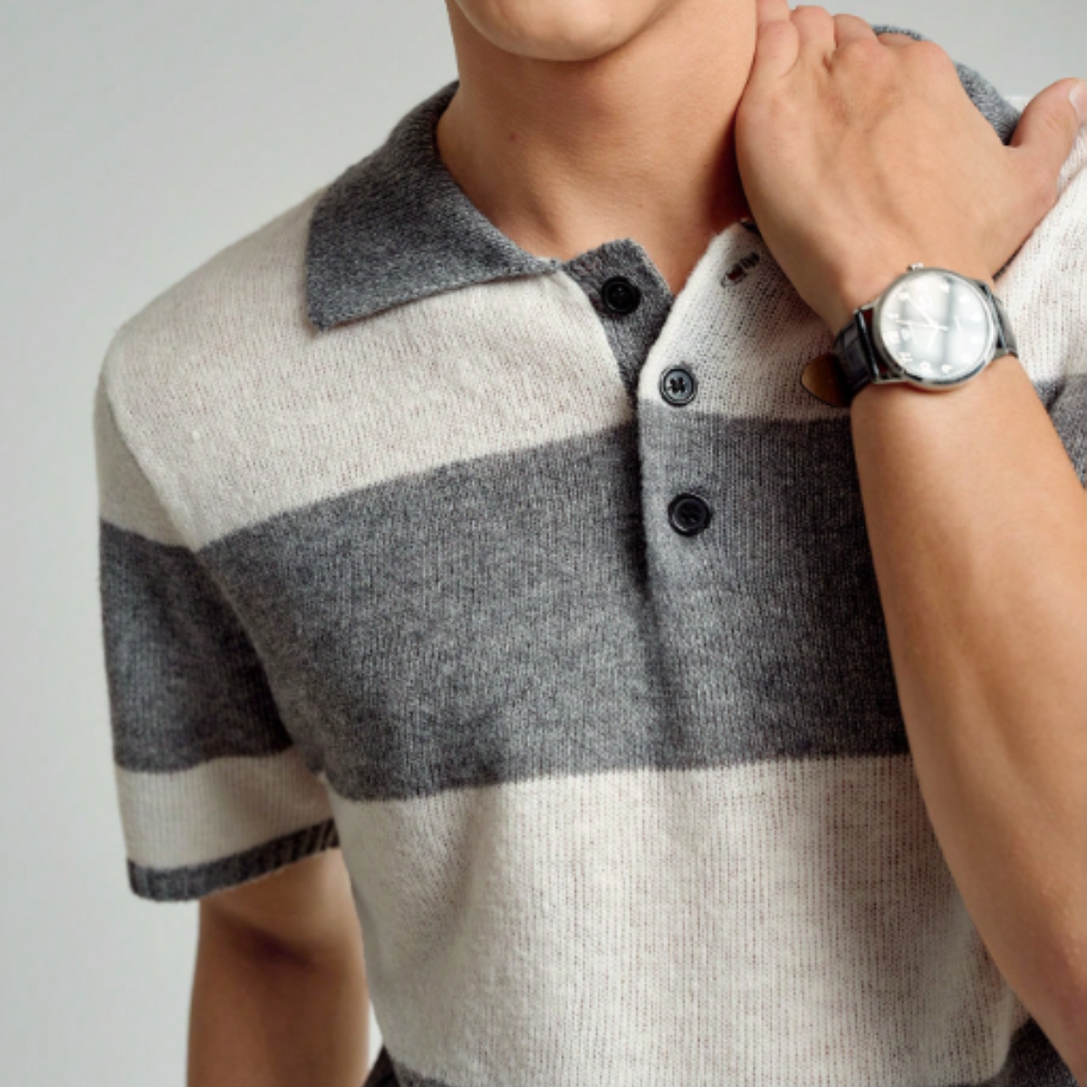The Barangaroo Men’s Short Sleeve Knitted Polo Shirt Solid Colour Breathable Top