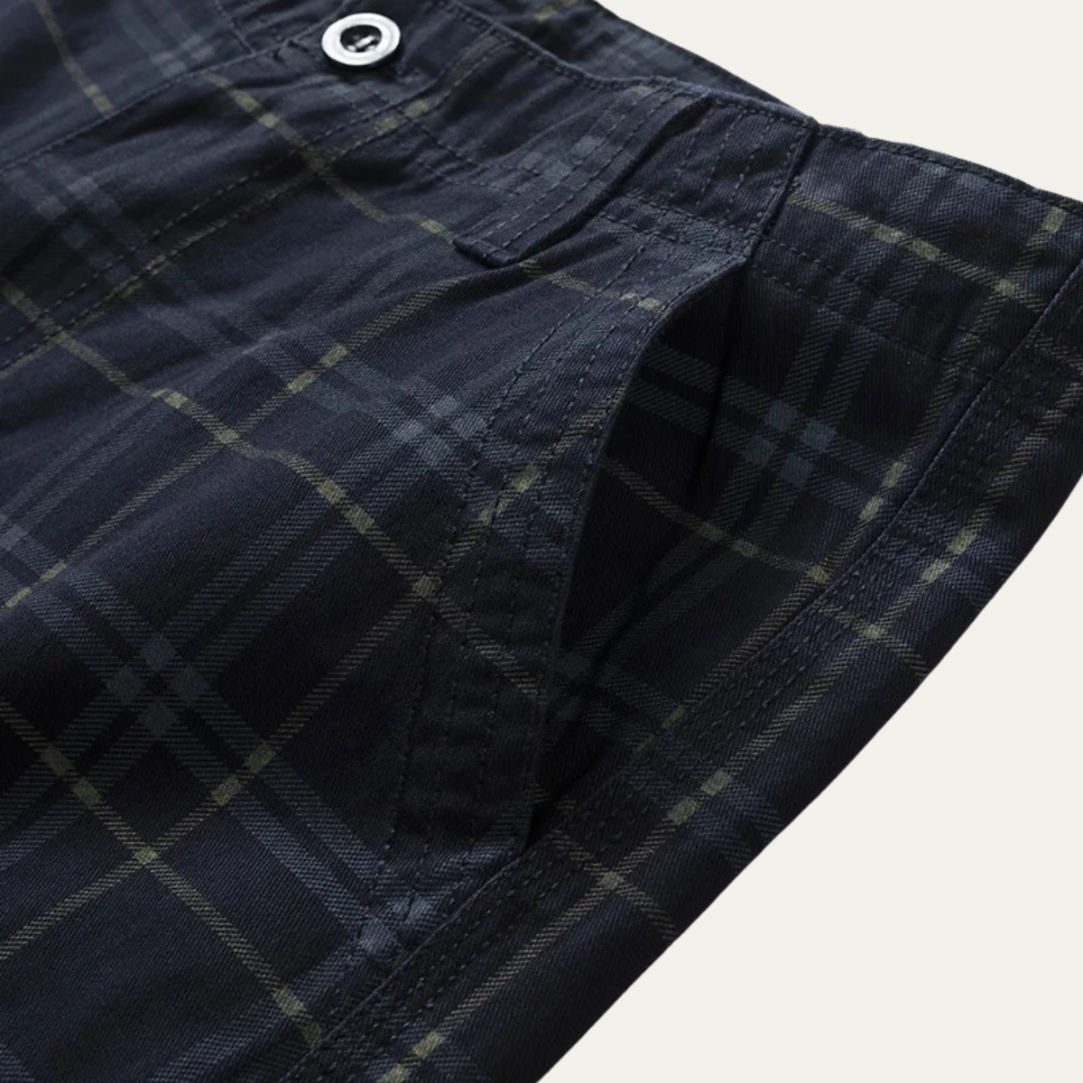 The Vernazza Men’s Multi Pocket Plaid Cargo Shorts
