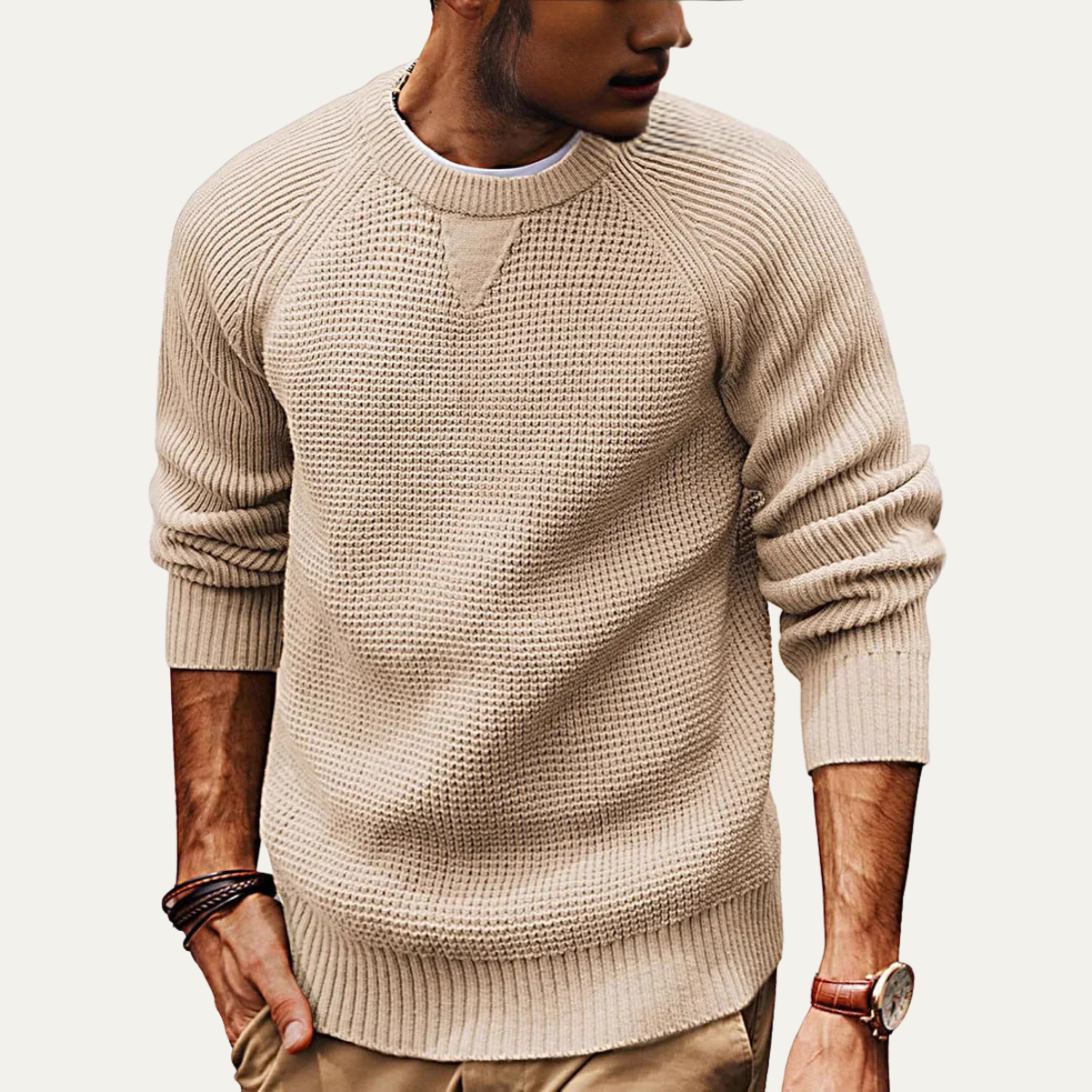 Men's Comfortable Knitted Cotton Jumper