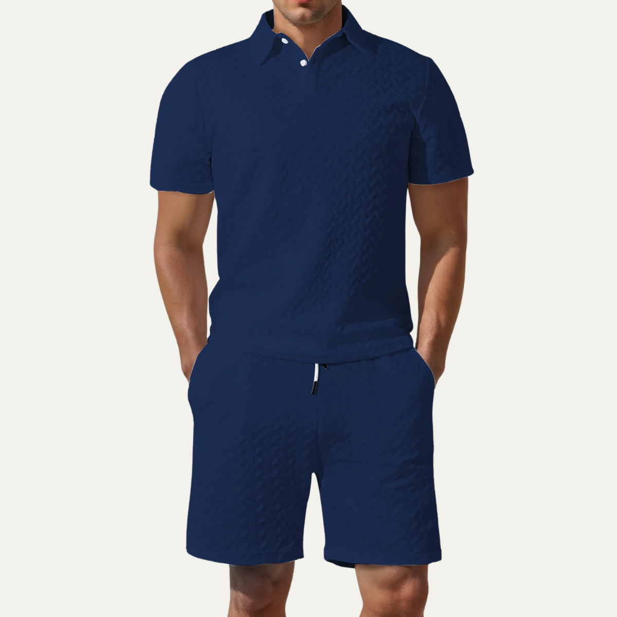 The Gloucester Men’s Jacquard Polo Shirt & Shorts Summer Set