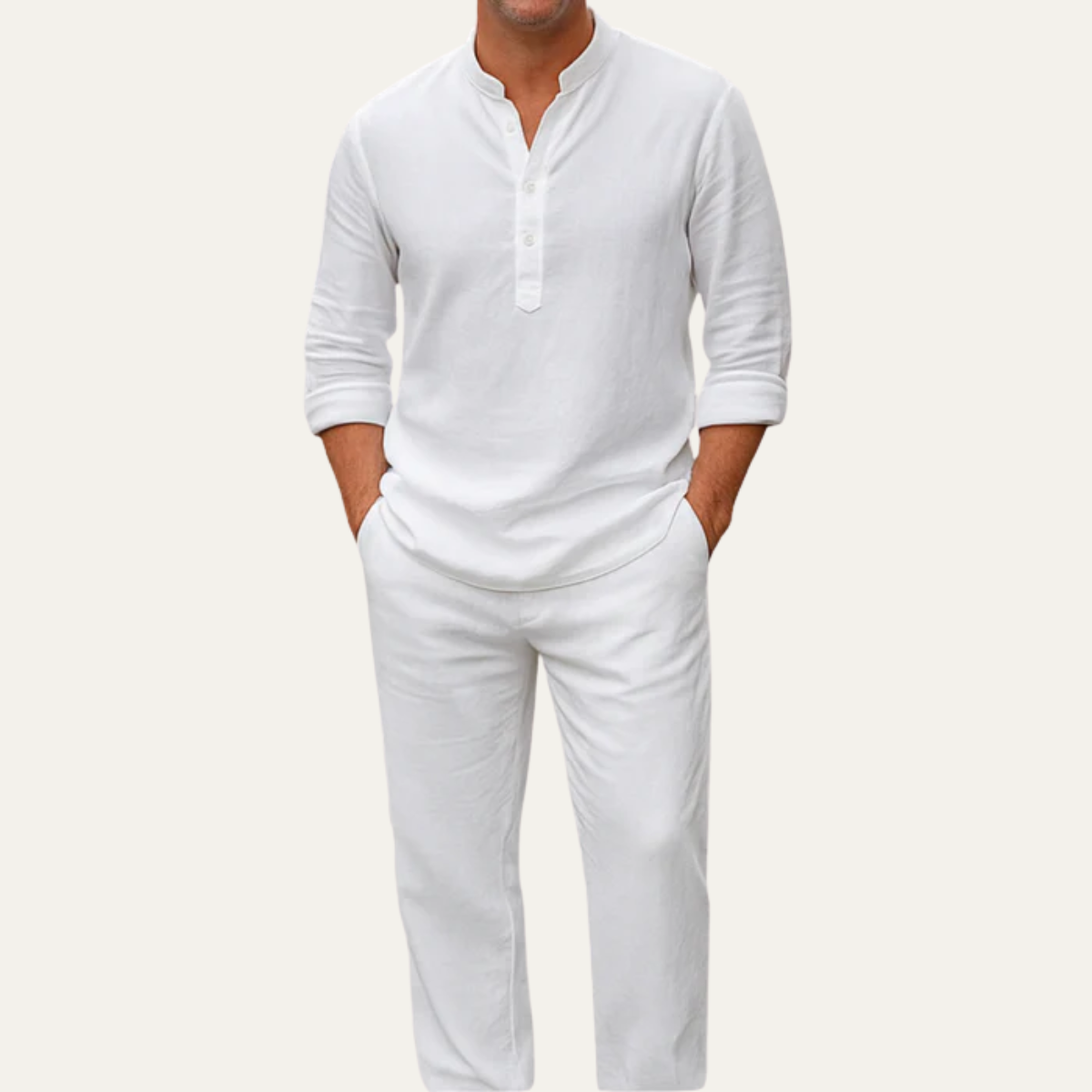 The Dolomiti Men’s Lounge Co Ord Set - Henley Collar Top & Trousers