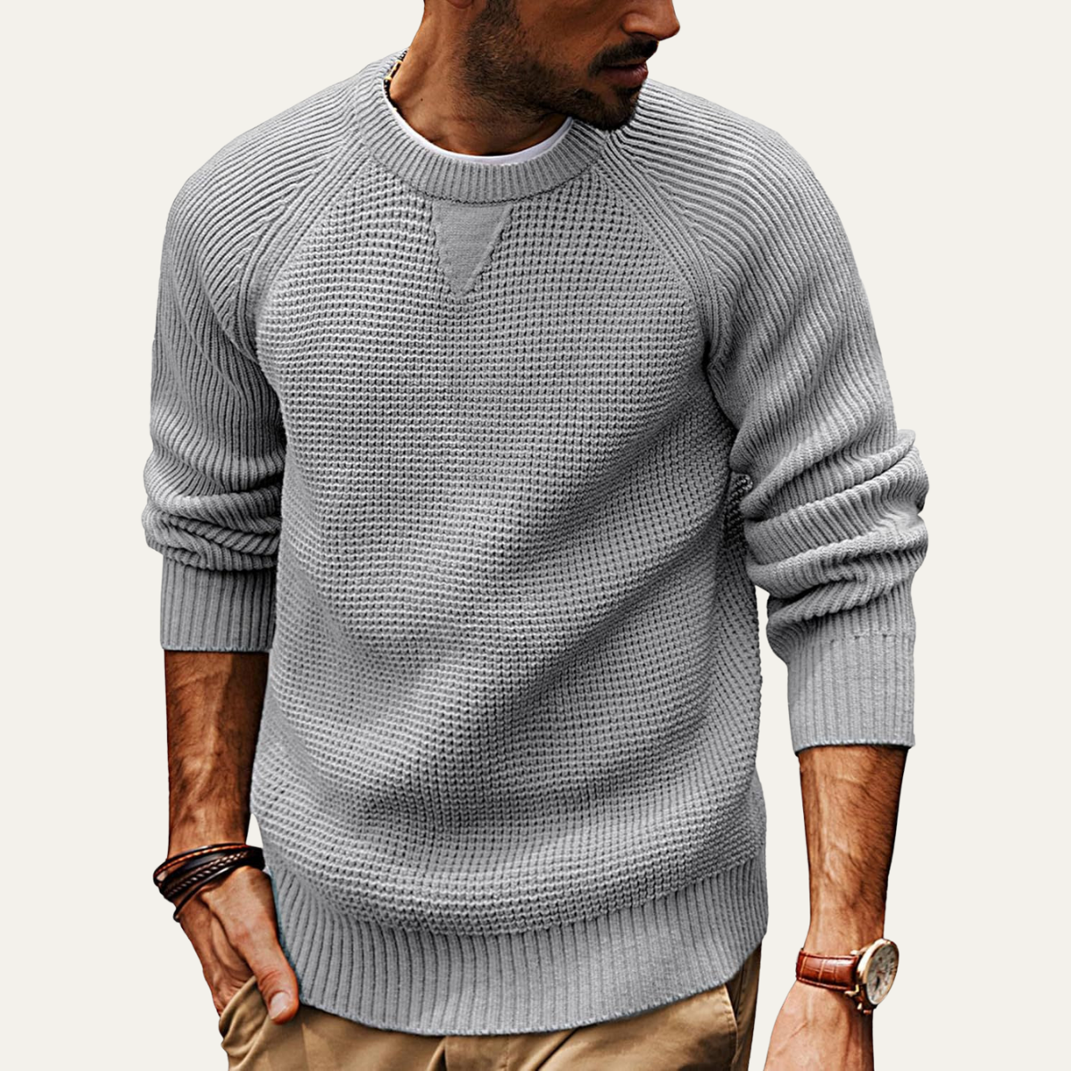 Men's Comfortable Knitted Cotton Jumper