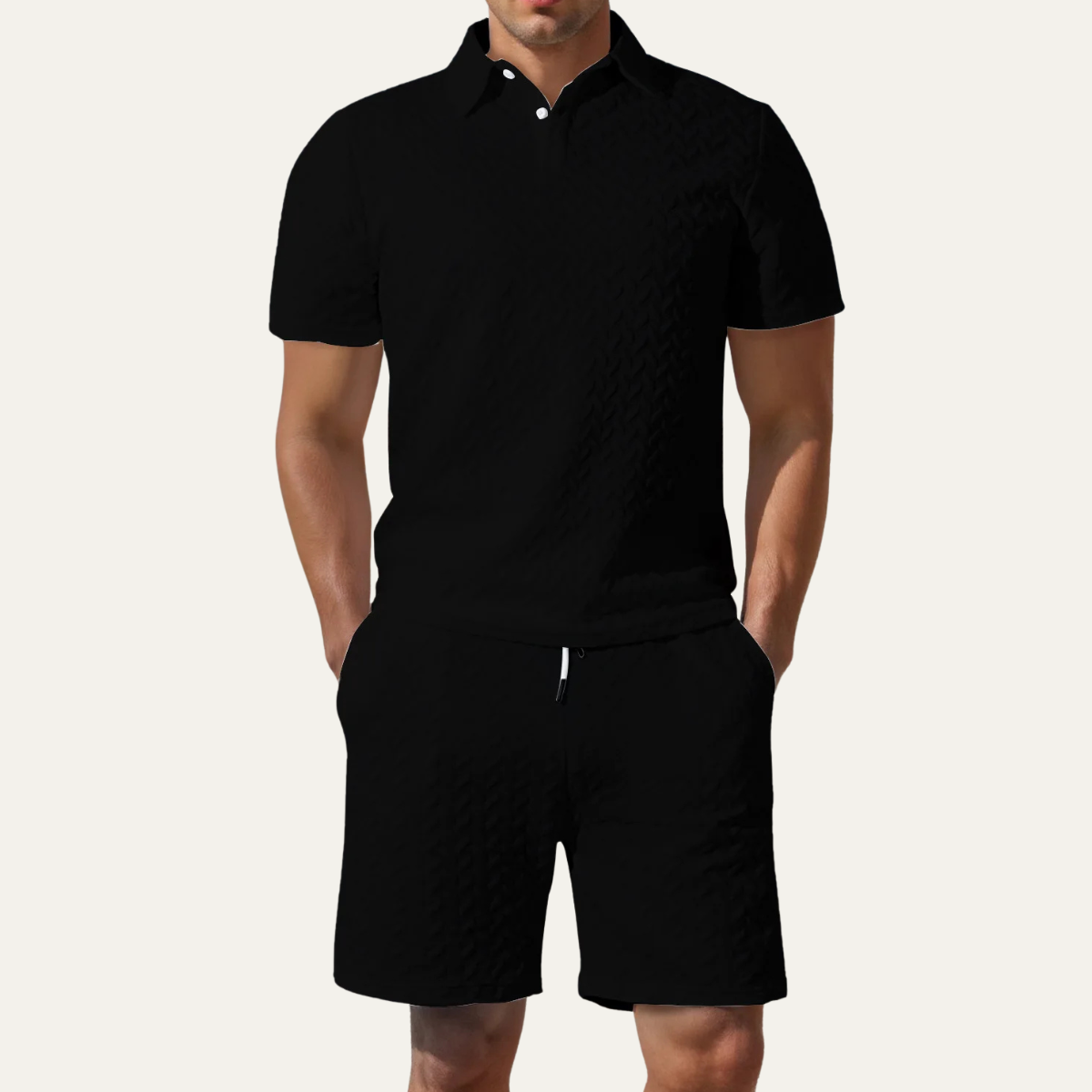 The Gloucester Men’s Jacquard Polo Shirt & Shorts Summer Set