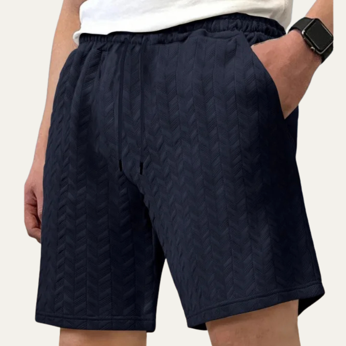 The Sorrento Men’s Textured Relaxed Fit Elastic Waist Drawstring Shorts