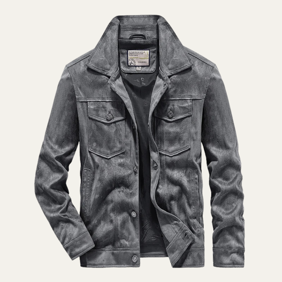 Men’s Casual Suede Cargo Jacket