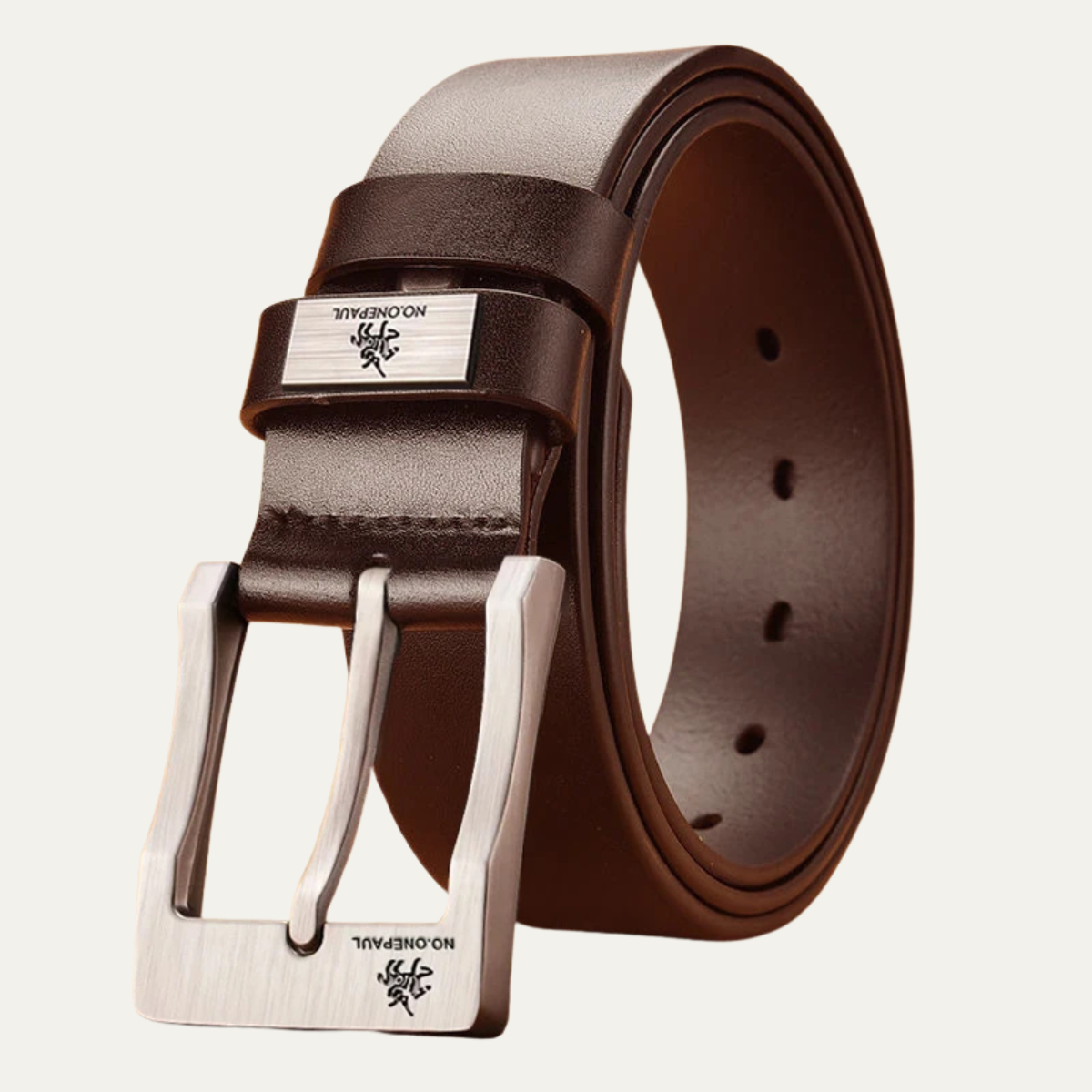 Men’s Leather Belt with Metal Pin Buckle