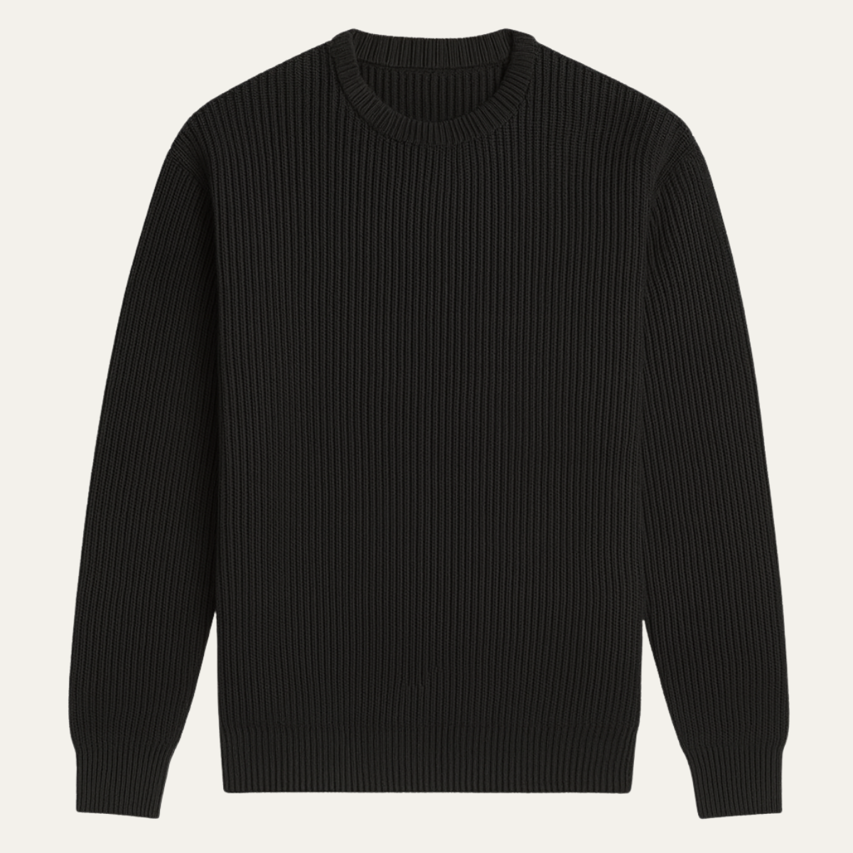 Men's Classic Ribbed Knit Crew Neck Jumper