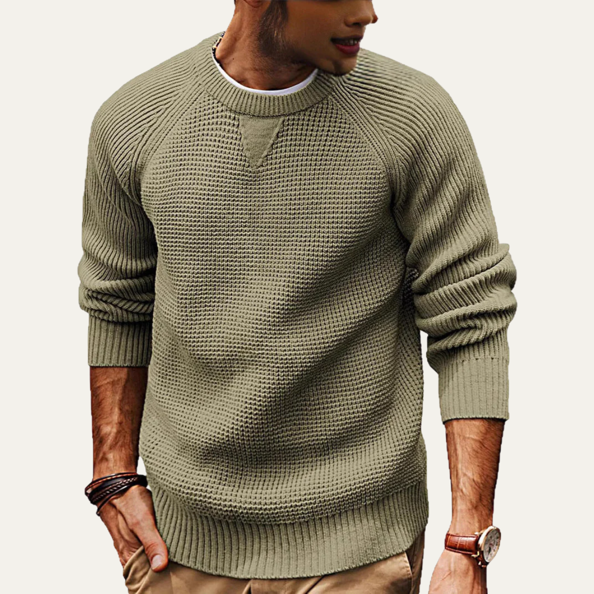 Men's Comfortable Knitted Cotton Jumper