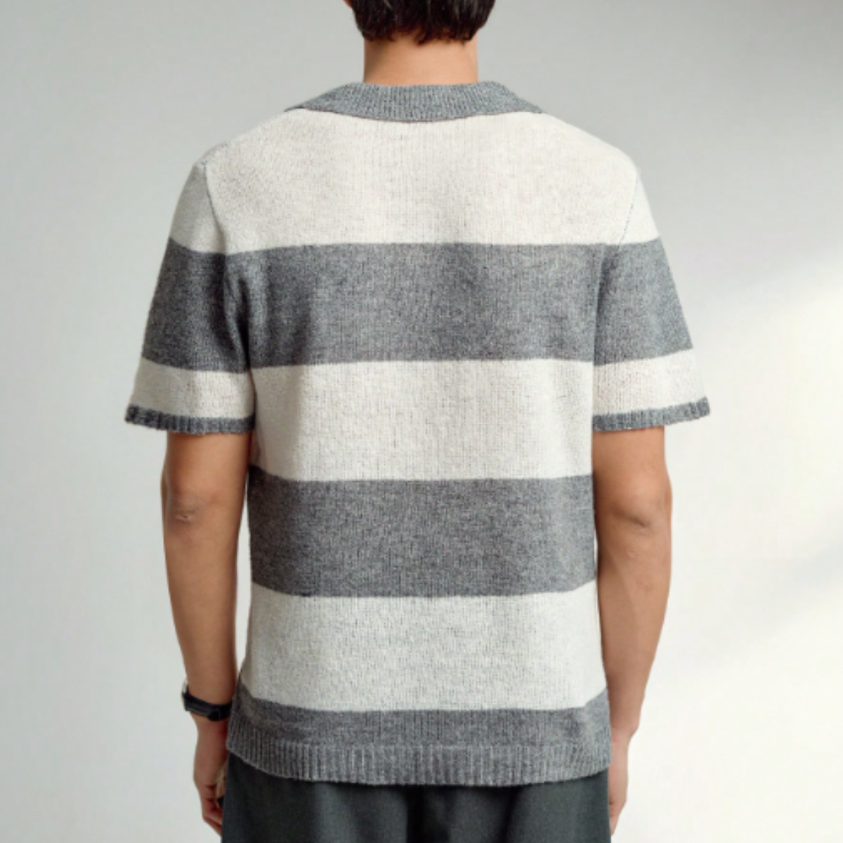 The Barangaroo Men’s Short Sleeve Knitted Polo Shirt Solid Colour Breathable Top