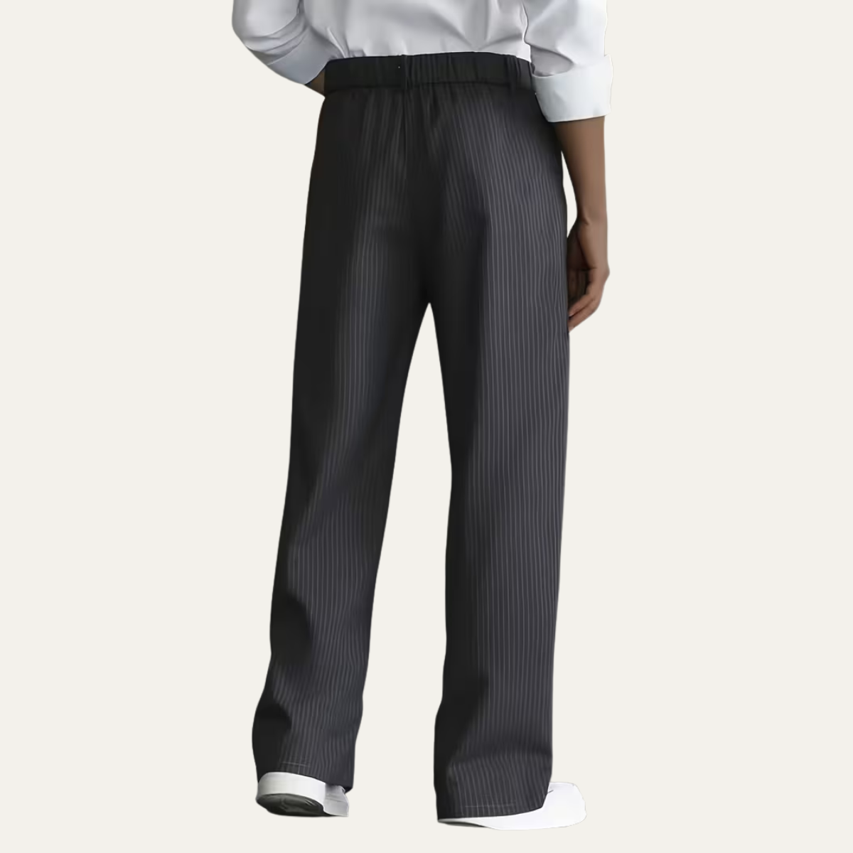 The Glenelg Men’s Wide Leg Tailored Pinstripe Dress Trousers with Adjustable Waist