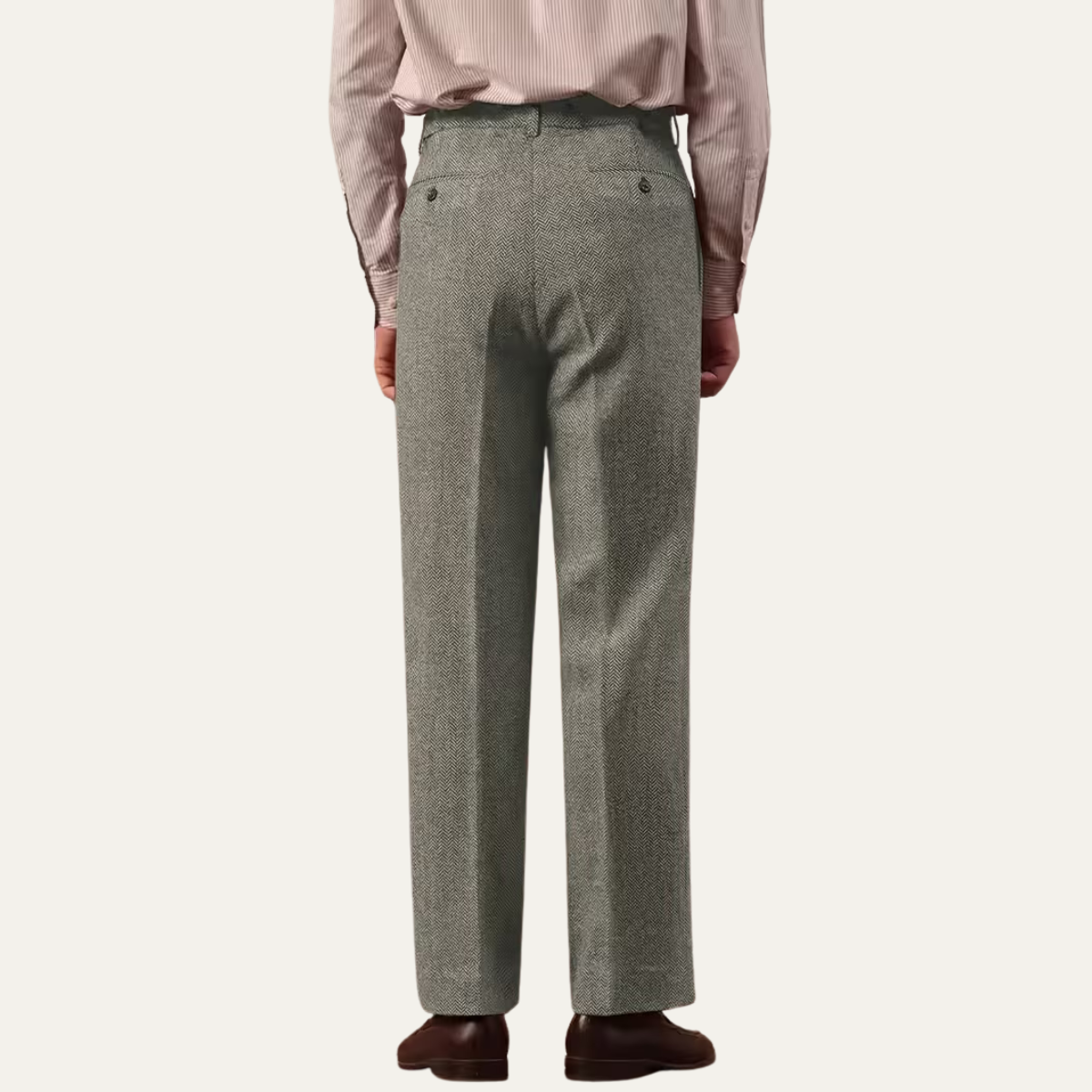 The Red Hill Men’s High Waisted Houndstooth Pleated Dress Trousers