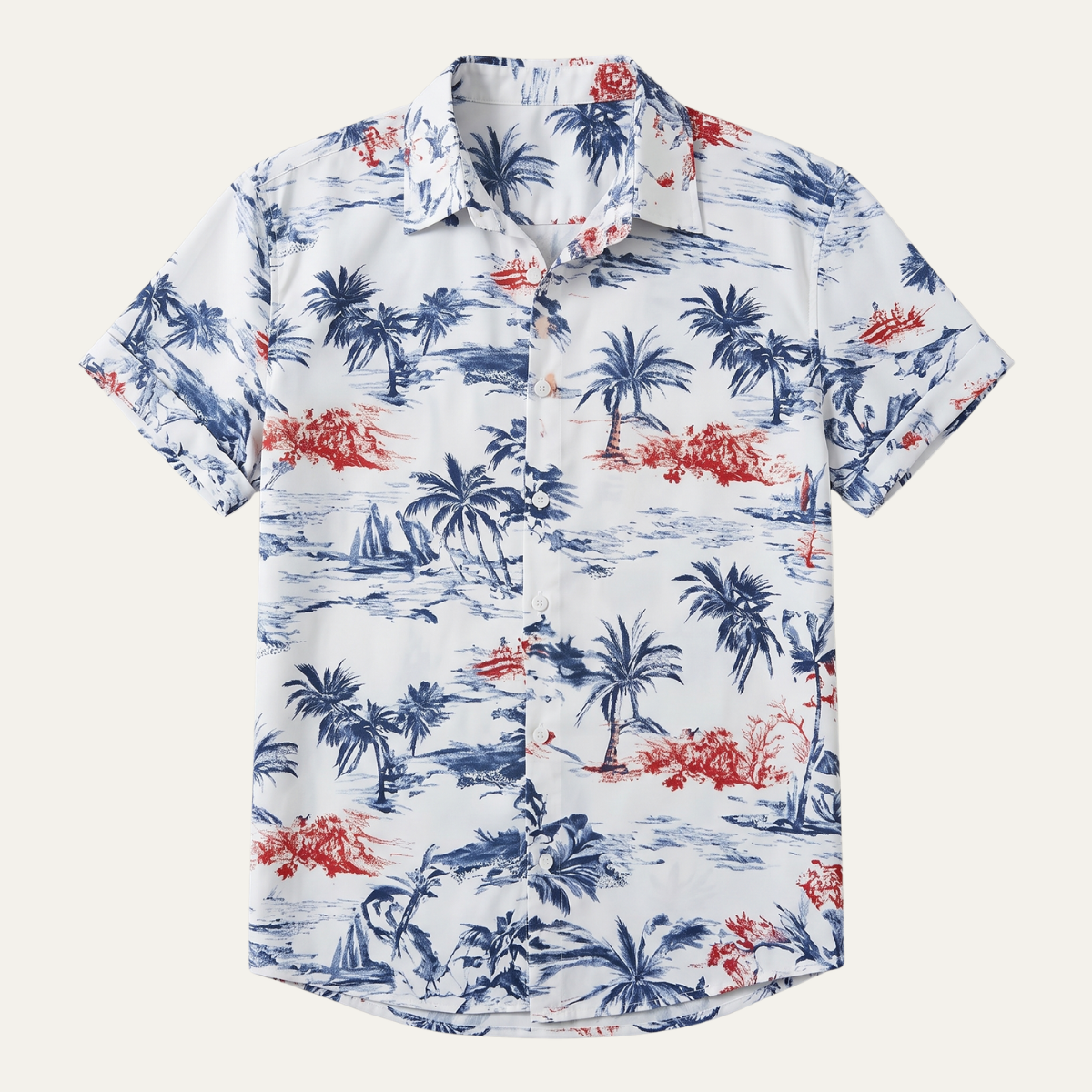 The Cotswolds Men’s Palm Tree Print Short Sleeve Shirt
