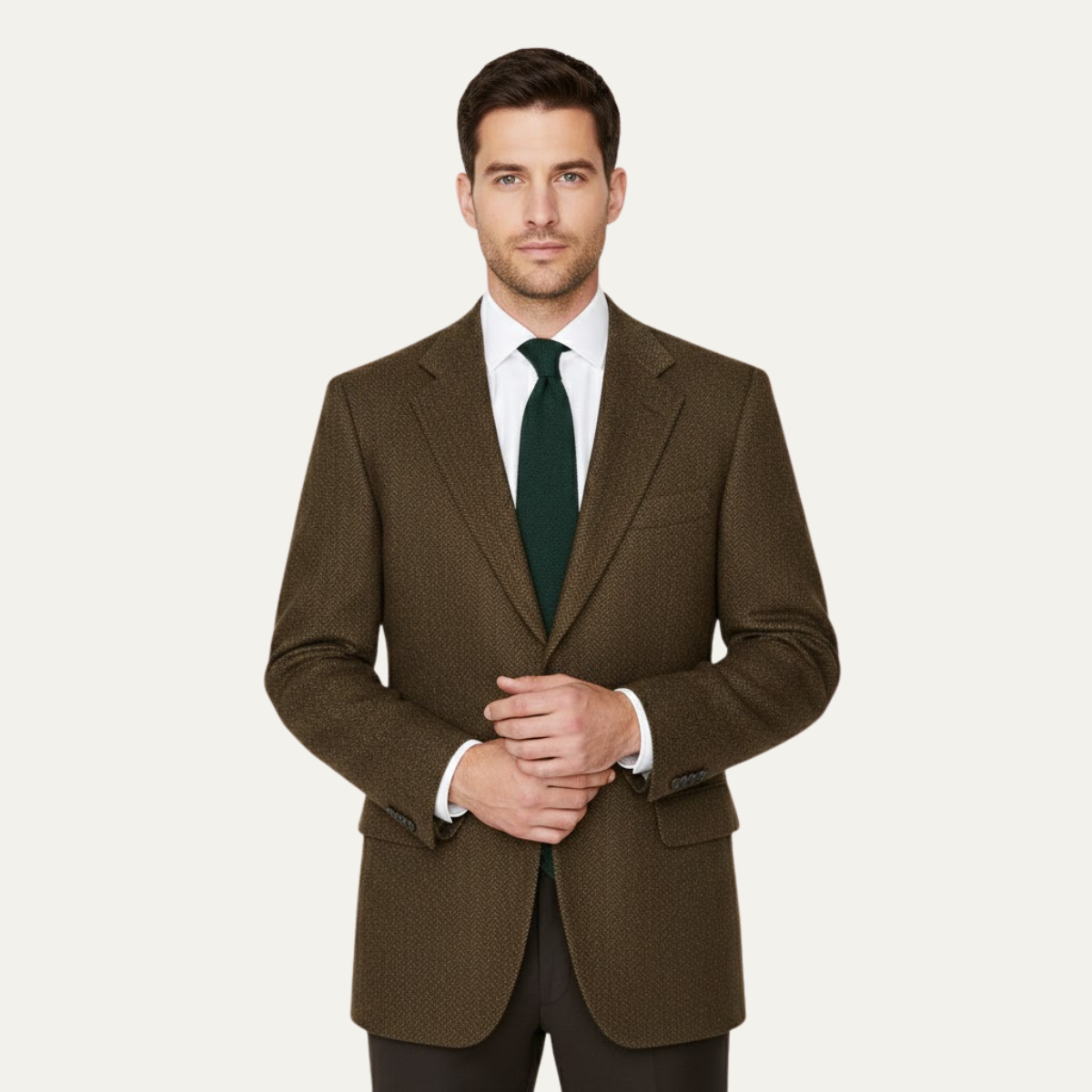 The Milan Men’s Tailored Tweed Fishbone Blazer Jacket