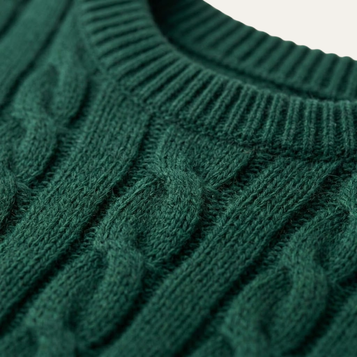 Cashmere Merino Wool Knit Jumper for Men - Green