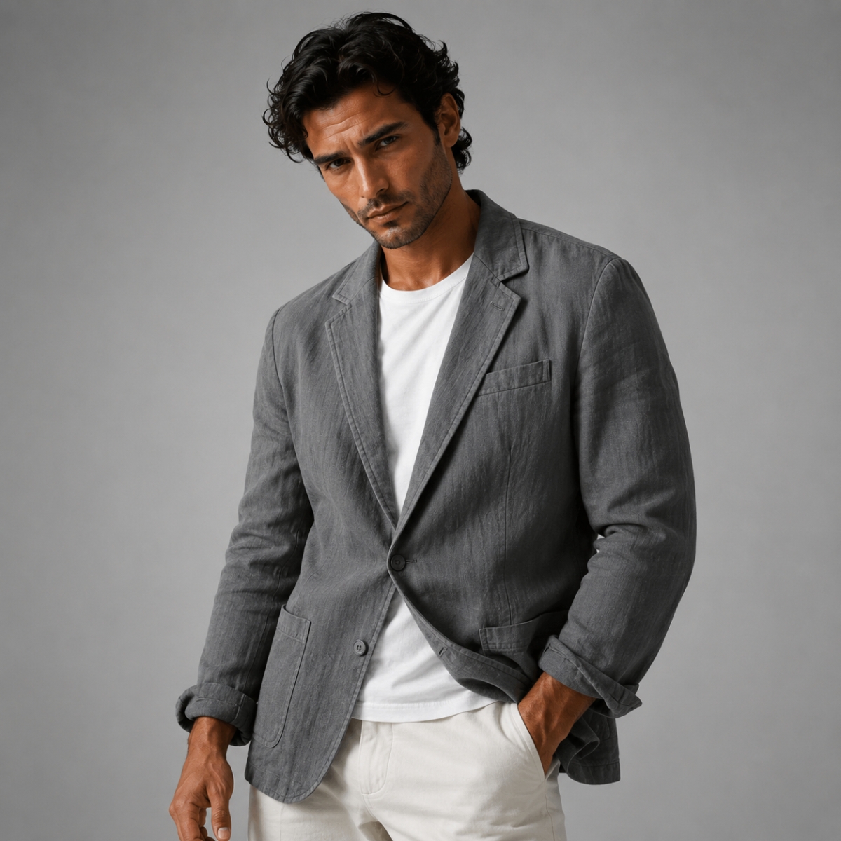 The Ridgewood Park Men’s Lightweight Casual Linen Cotton Blazer