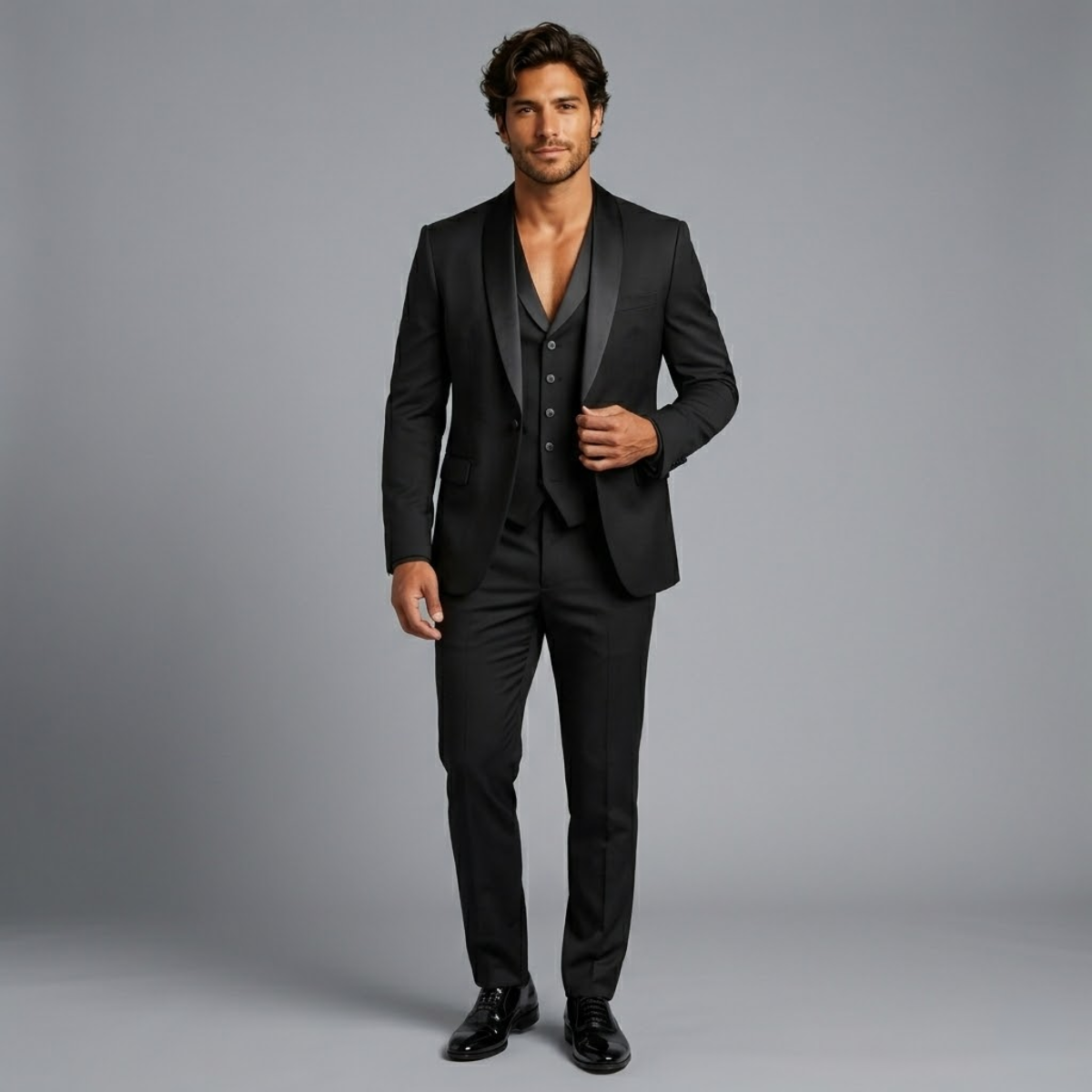 The Alba Men’s Classic 3 Piece Suit Set – Blazer Gilet and Trousers Formal Suit
