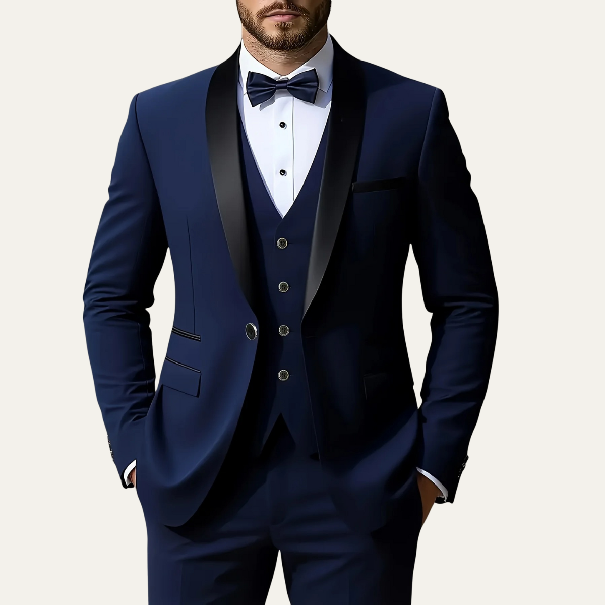 The Alba Men’s Classic 3 Piece Suit Set – Blazer Gilet and Trousers Formal Suit