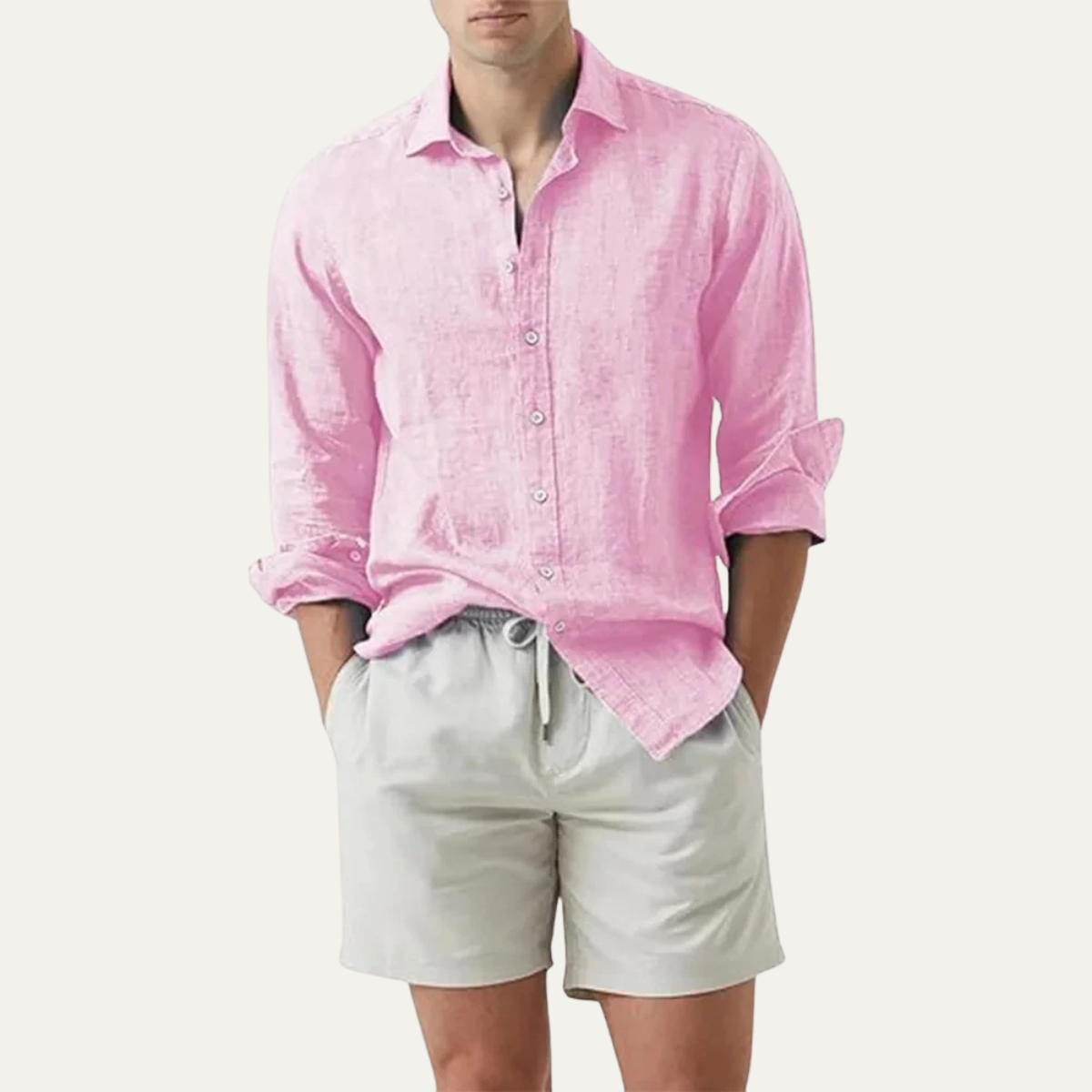 The Ostuni Men’s Solid Colour Casual Linen Button Up Shirt
