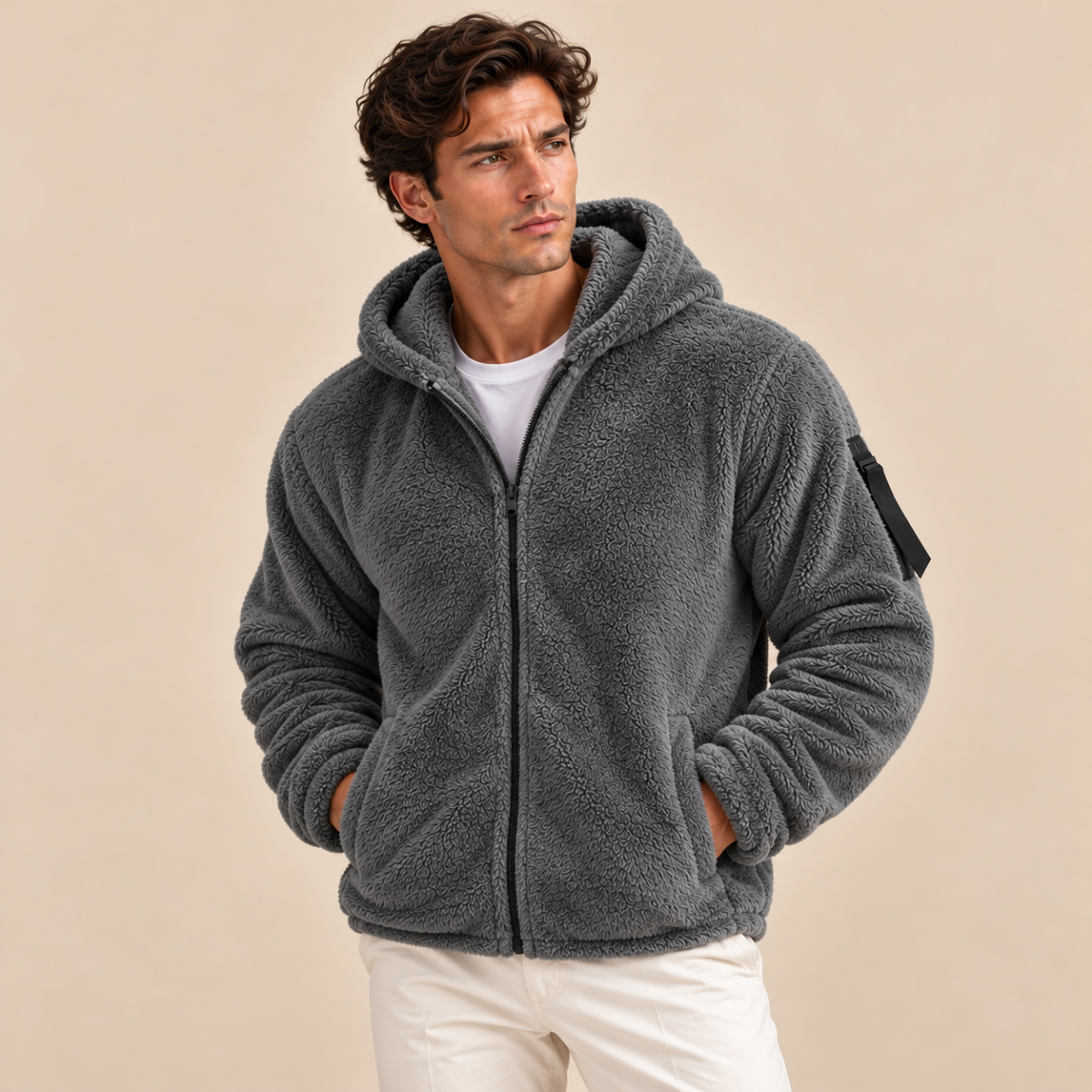 Brixton Men's Soft Velvet Fleece Hoodie Jacket