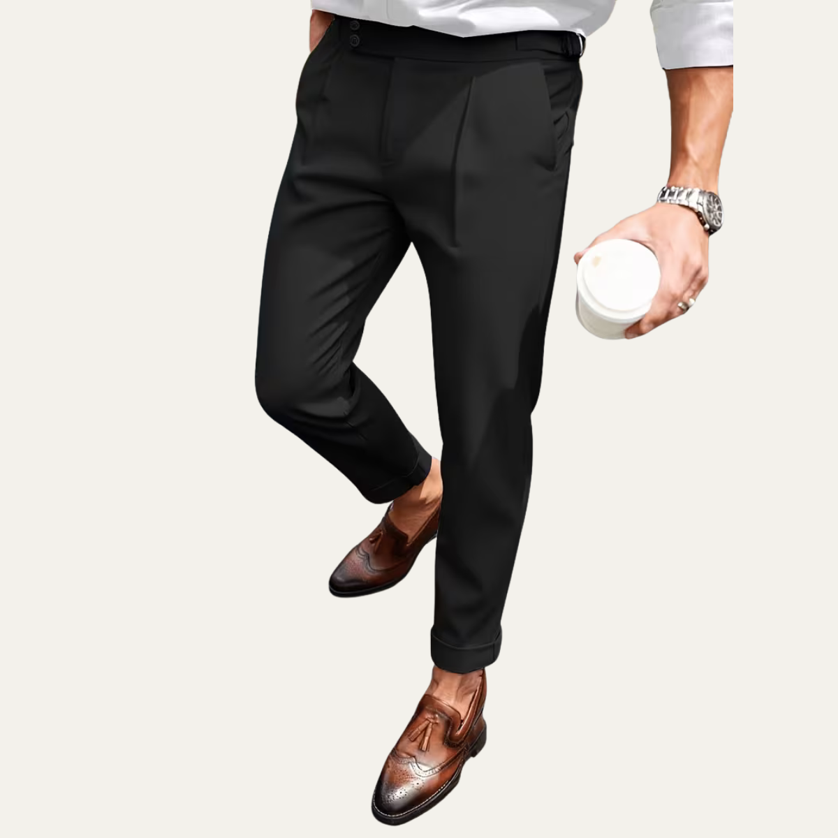 The Clare Valley Men’s Tailored Slim Fit Business Pleated Dress Trousers