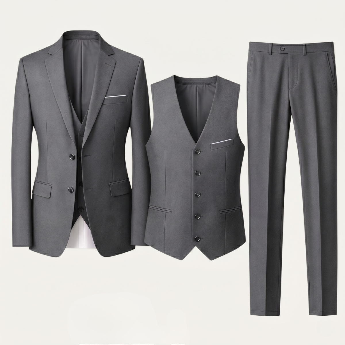 The Macerata Men’s 3 Piece Suit – Stylish Formal Wedding & Business Suit Set