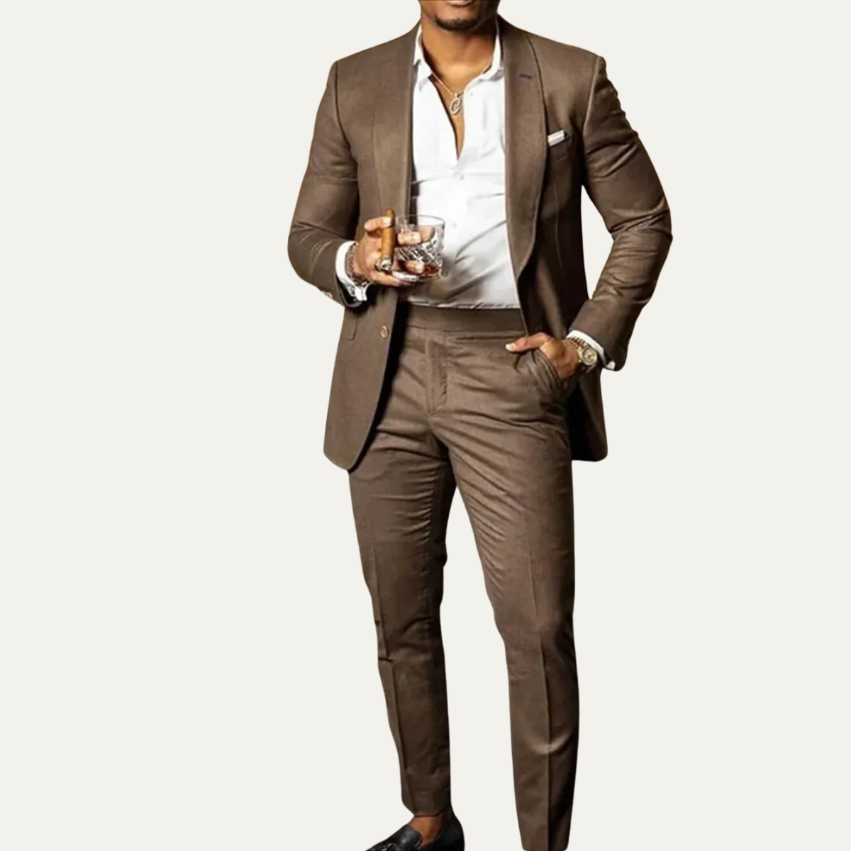 The Cornwall Men’s 2 Piece Brown Business Suit - Blazer & Trousers