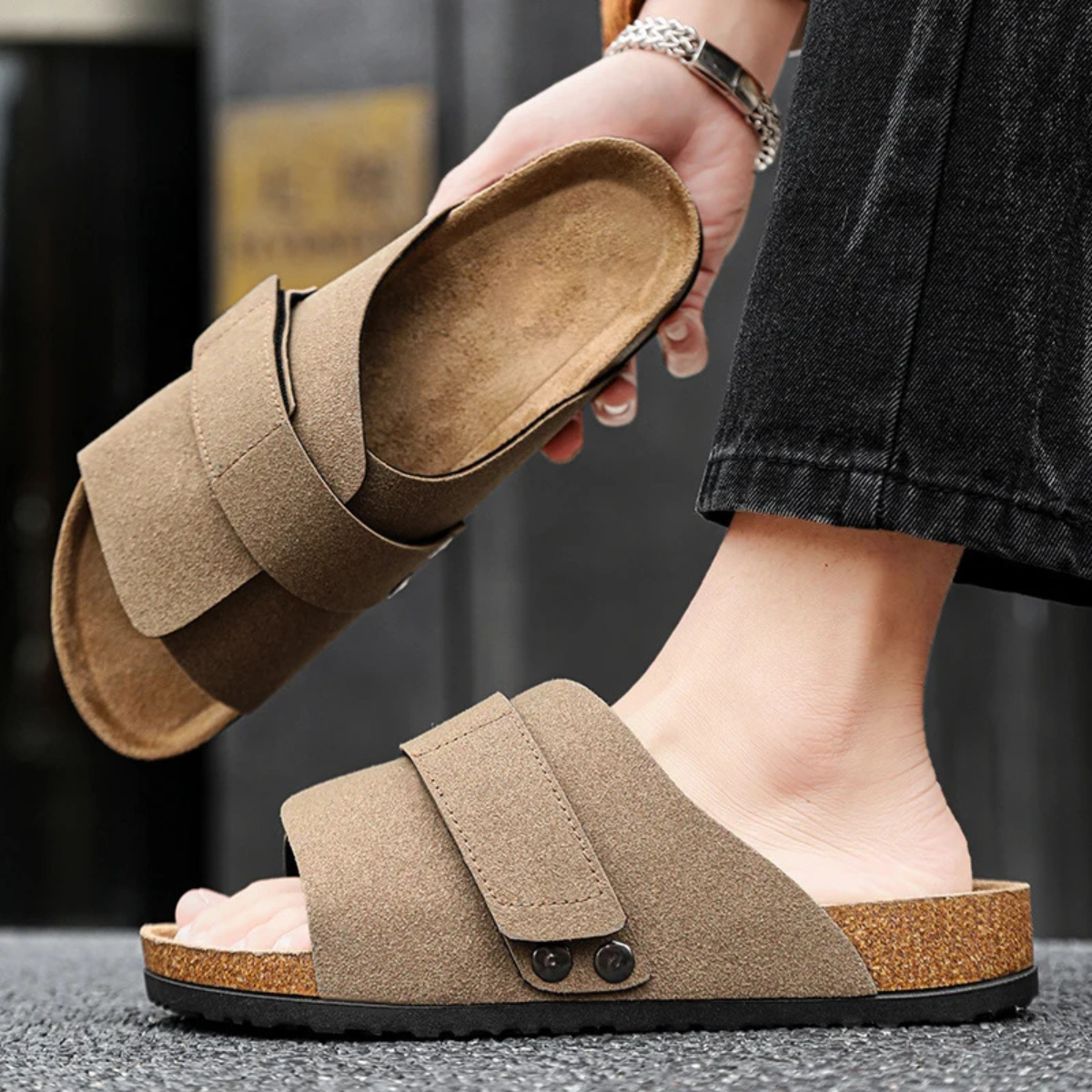 The Winchester Men’s Double Strap Slide Sandals