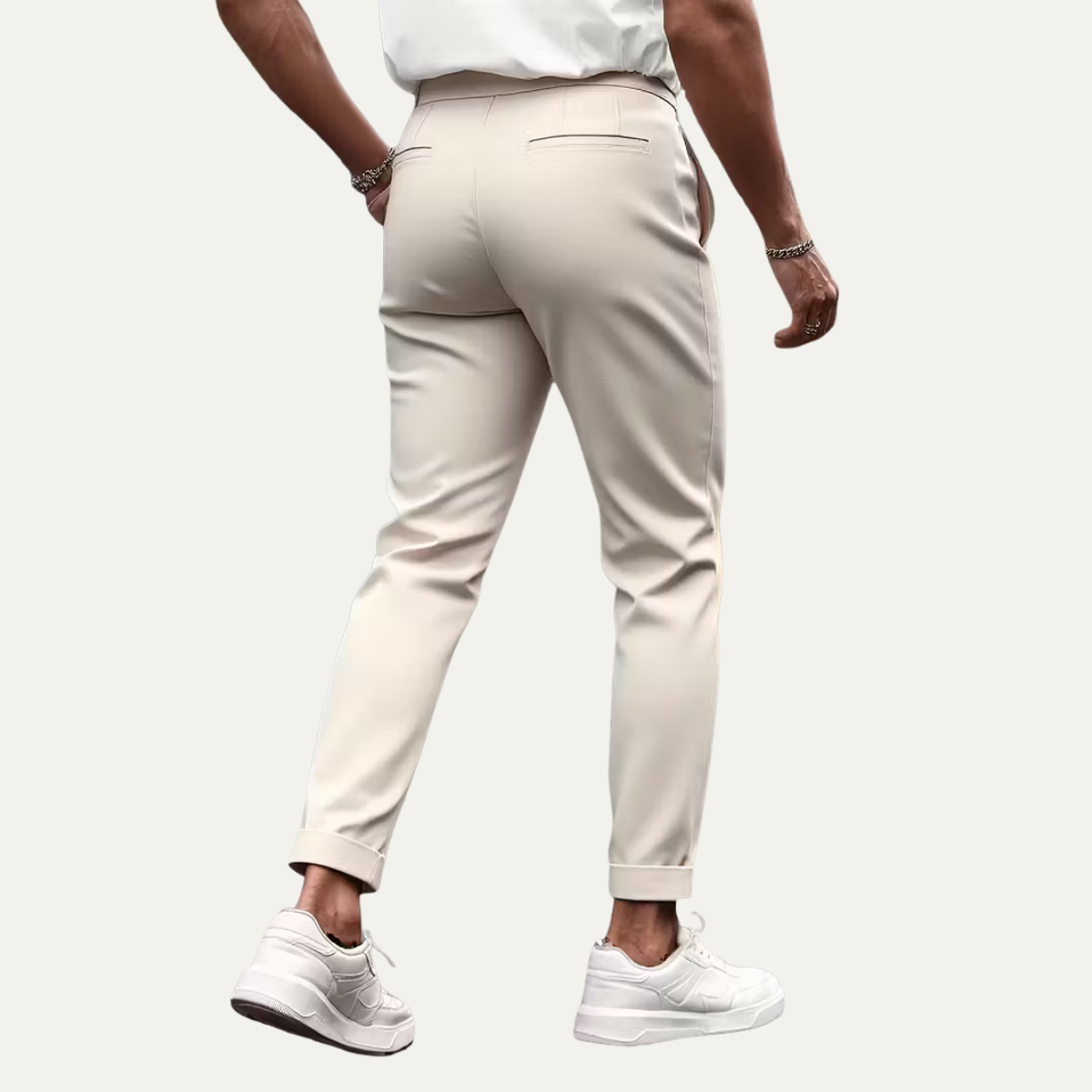 The Dromana Men’s Tailored Smart Slim Fit Pleated Dress Trousers