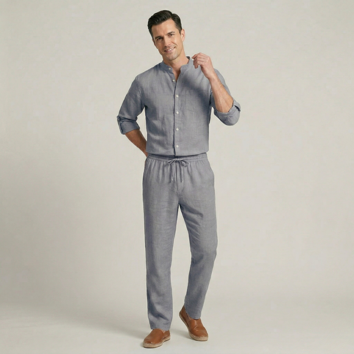 The Haddon Men’s Breathable Linen Shirt & Trousers Set