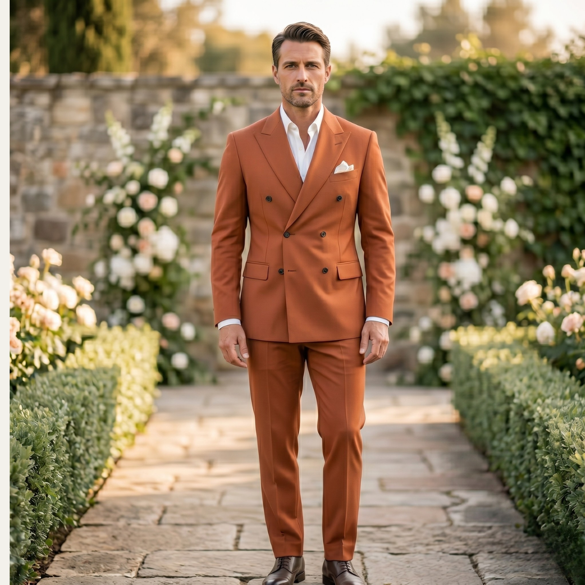 The Trento Men’s Double Breasted Suit – Classic Formal Jacket and Trousers Set