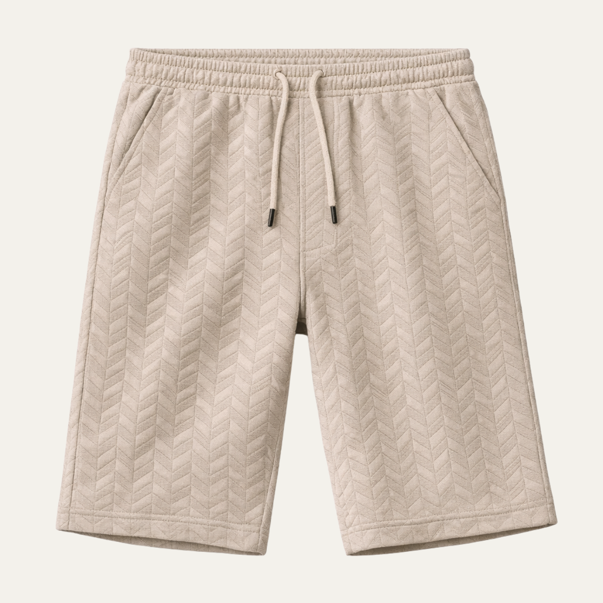 The Napoli Men’s Textured Casual Fit Elastic Waist Drawstring Shorts
