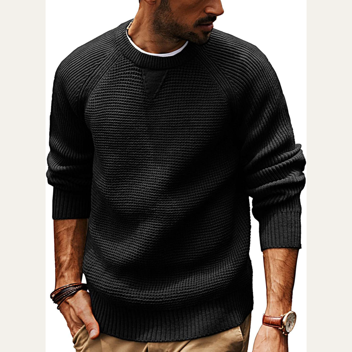 Men's Comfortable Knitted Cotton Jumper