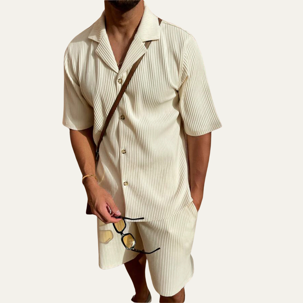 The Malvern Men’s Corduroy Short Sleeve Shirt & Shorts Set