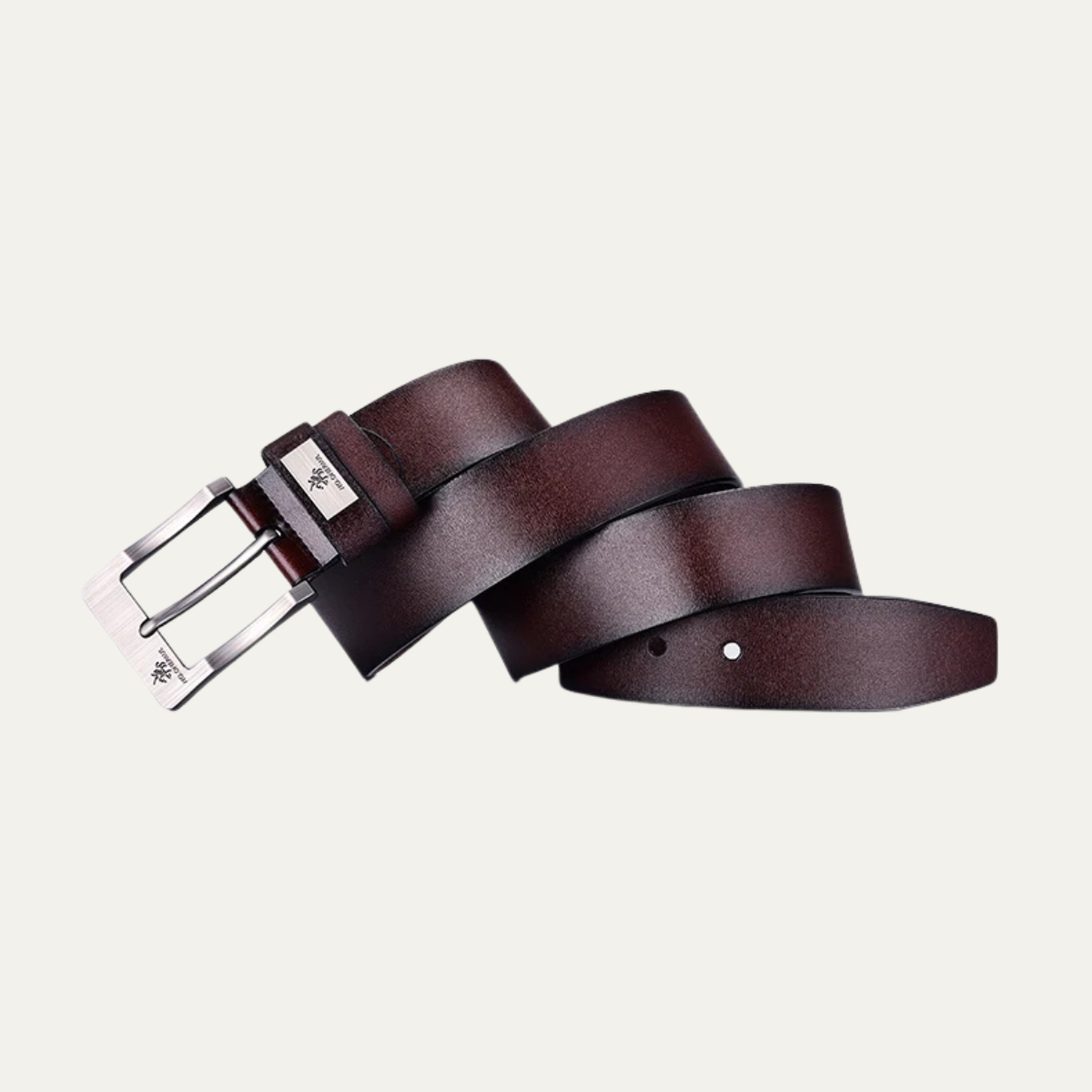 Men’s Leather Belt with Metal Pin Buckle