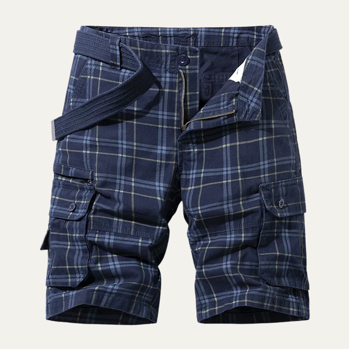 The Vernazza Men’s Multi Pocket Plaid Cargo Shorts